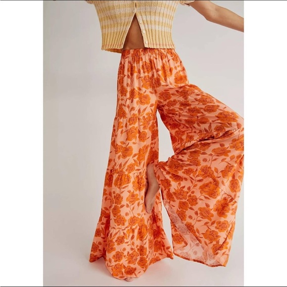 NEW Free People x Jen's Pirate Booty Electro Floral Seadrift Flare Pants - Picture 2 of 12
